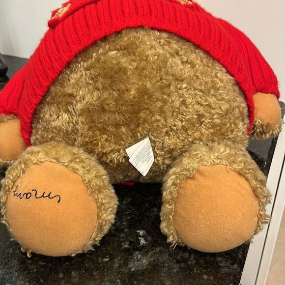 Hallmark Plush Mary Bear Red Sweater Jacket Brown Stuffed Animal 19” BER1573 - Picture 8 of 9